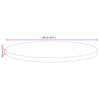 Produktbild för Bordsskiva Ø 80x3,8 cm rund massivt återvunnet trä