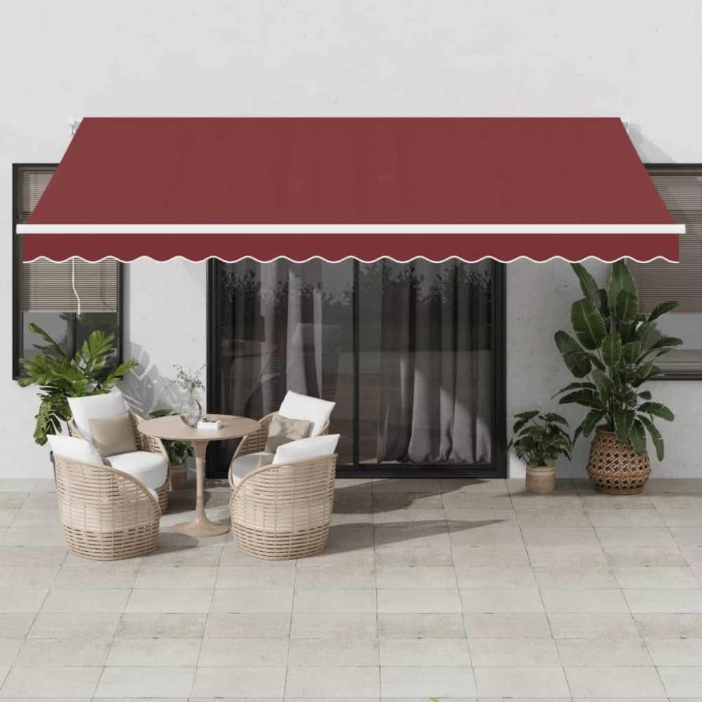 Produktbild för Markis manuellt infällbar vinröd 450x350 cm