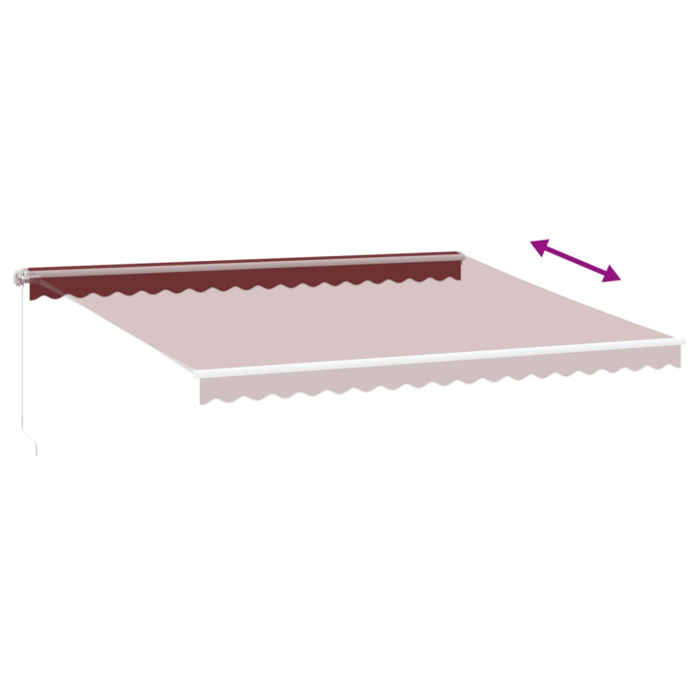 Produktbild för Markis manuellt infällbar vinröd 450x350 cm