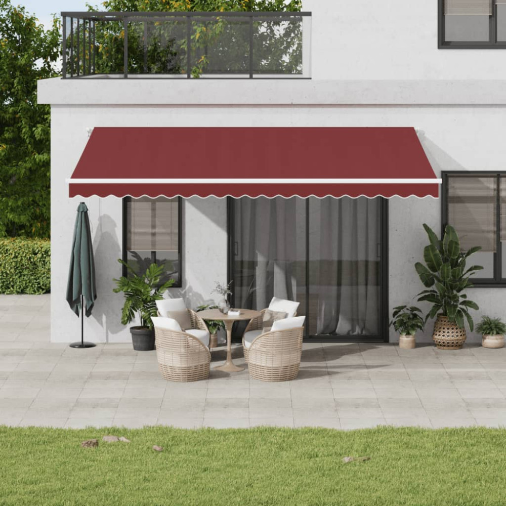 Produktbild för Markis manuellt infällbar vinröd 500x350 cm