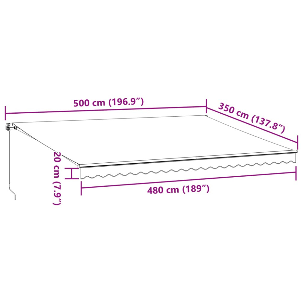 Produktbild för Markis manuellt infällbar vinröd 500x350 cm