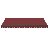 Produktbild för Markis manuellt infällbar vinröd 450x300 cm
