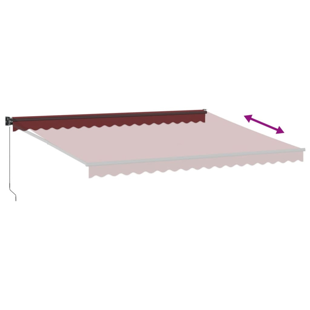 Produktbild för Markis manuellt infällbar vinröd 450x300 cm