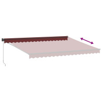 Produktbild för Markis manuellt infällbar vinröd 450x300 cm