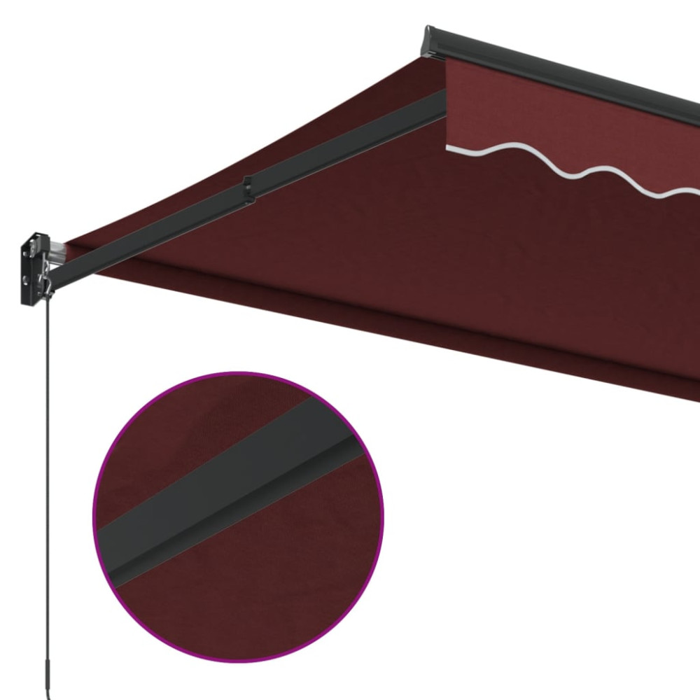 Produktbild för Markis manuellt infällbar vinröd 450x300 cm
