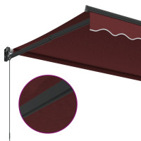 Produktbild för Markis manuellt infällbar vinröd 450x300 cm