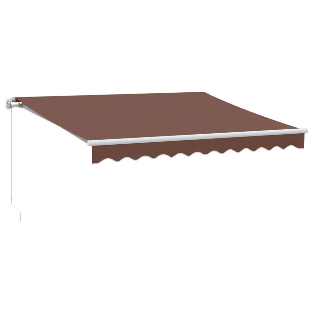 Produktbild för Markis manuellt infällbar med LEDs brun 300x250 cm