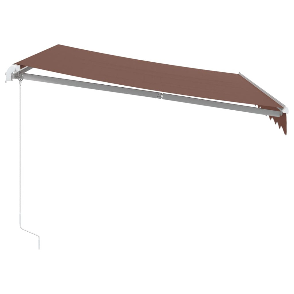 Produktbild för Markis manuellt infällbar med LEDs brun 300x250 cm