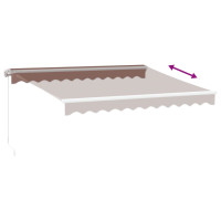 Produktbild för Markis manuellt infällbar med LEDs brun 300x250 cm