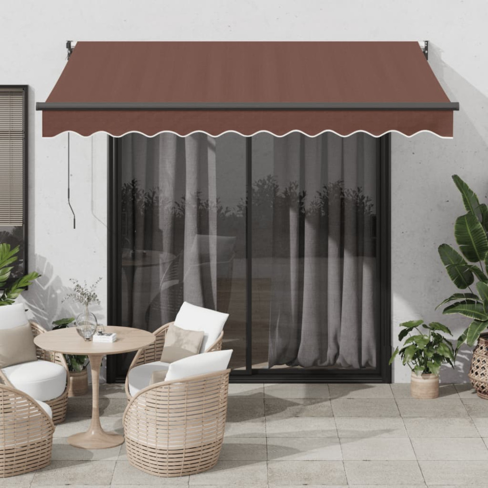 Produktbild för Markis manuellt infällbar 300x250 cm brun