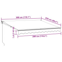 Produktbild för Markis manuellt infällbar 300x250 cm brun
