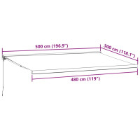 Produktbild för Markis manuellt infällbar vinröd 500x300 cm