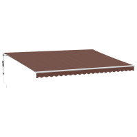 Produktbild för Markis automatiskt infällbar brun 500x350 cm