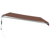 Produktbild för Markis automatiskt infällbar brun 500x350 cm