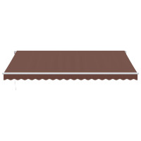 Produktbild för Markis manuellt infällbar med LEDs 450x300 cm brun