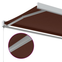 Produktbild för Markis manuellt infällbar 500x300 cm brun