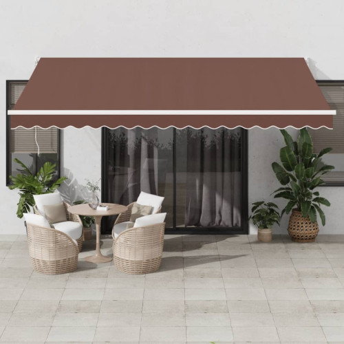 vidaXL Markis manuellt infällbar 450x300 cm brun