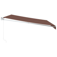 Produktbild för Markis manuellt infällbar 450x300 cm brun