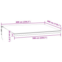 Produktbild för Markis automatiskt infällbar vinröd 600x300 cm