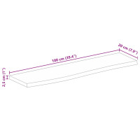 Produktbild för Bordsskiva 100x20x2,5 cm levande kant massivt mangoträ