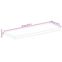 Produktbild för Bordsskiva 70x20x2,5 cm levande kant massivt mangoträ