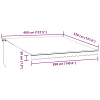 Produktbild för Markis manuellt infällbar med LED brun 400x350 cm