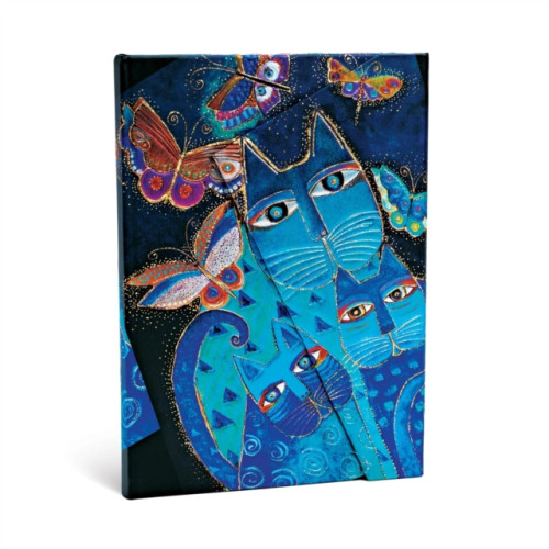 paperblanks Blue Cats & Butterflies Lined Hardcover Journal (inbunden, eng)