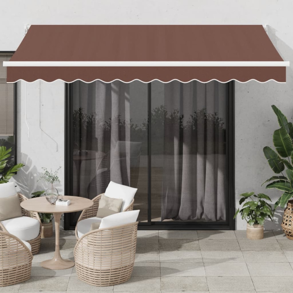 Produktbild för Markis manuellt infällbar 350x250 cm brun