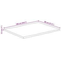 Produktbild för Bordsskiva 100x80x2,5 cm levande kant massivt mangoträ