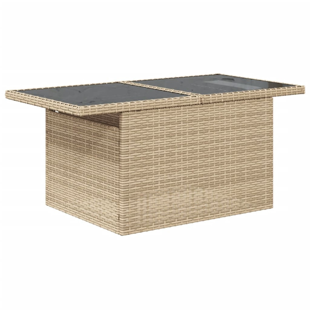 Produktbild för Soffgrupp för trädgården med dynor 5 delar beige konstrotting