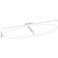 Produktbild för Bordsskiva 140x50x3,8 cm oval massivt mangoträ