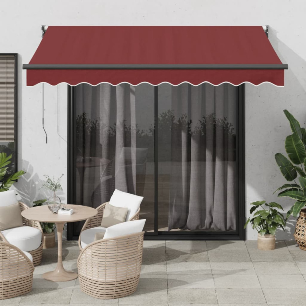Produktbild för Markis automatiskt infällbar vinröd 300x250 cm