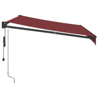 Produktbild för Markis automatiskt infällbar vinröd 300x250 cm