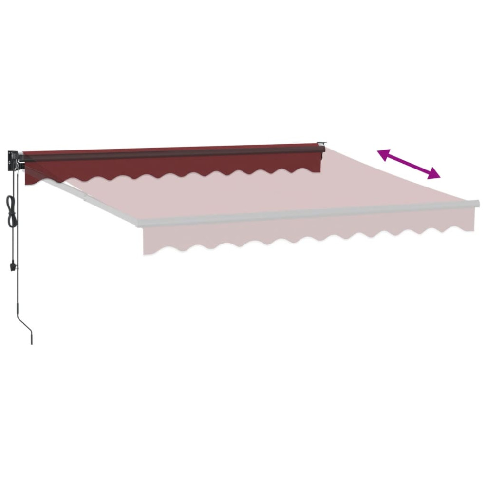 Produktbild för Markis automatiskt infällbar vinröd 300x250 cm