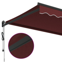 Produktbild för Markis automatiskt infällbar vinröd 300x250 cm