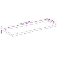 Produktbild för Bordsskiva 110x40x2,5 cm levande kant massivt mangoträ