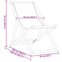 Produktbild för Hopfällbara solstolar 2 st taupe tyg och massivt trä