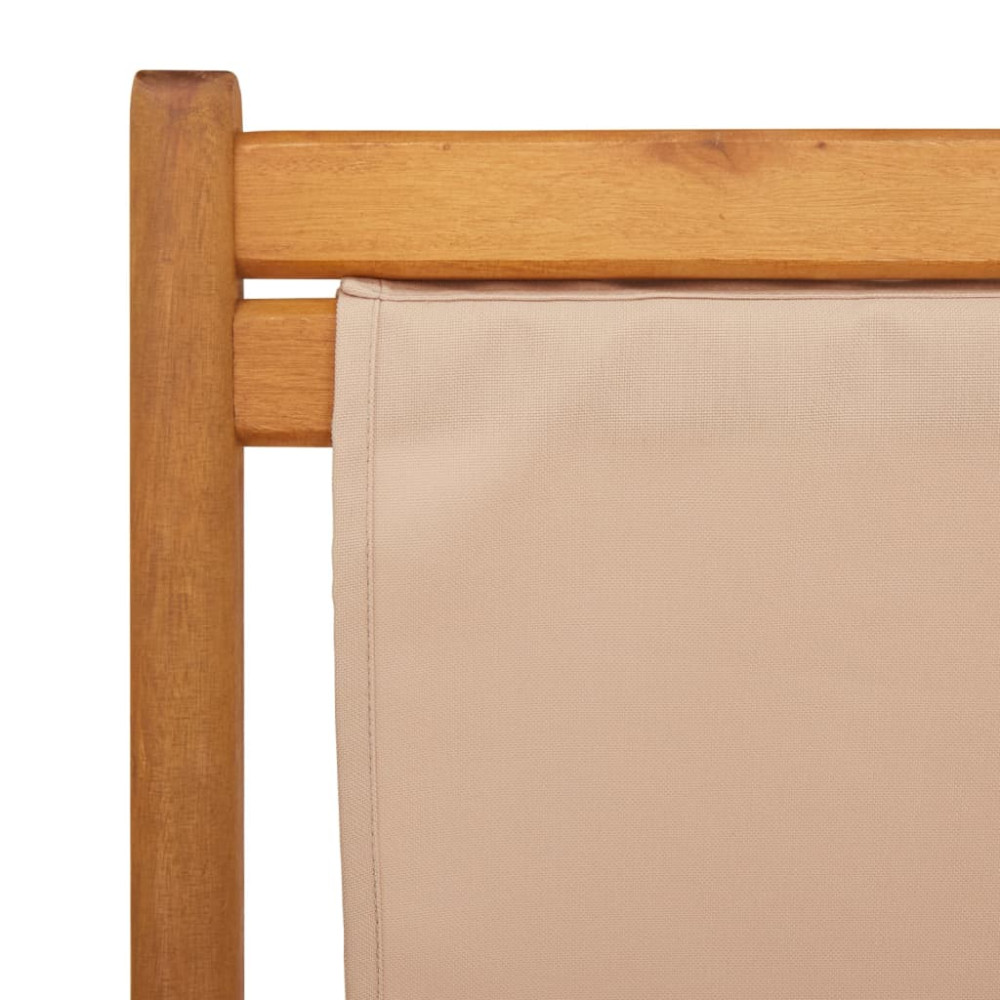 Produktbild för Hopfällbara solstolar 2 st taupe tyg och massivt trä