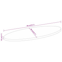 Produktbild för Bordsskiva 80x40x3,8 cm oval massivt mangoträ