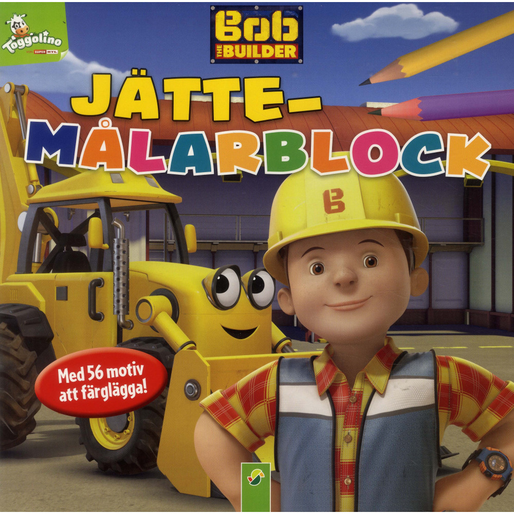 Produktbild för Byggar Bob - jättemålarblock med 56 motiv att färglägga! (häftad)