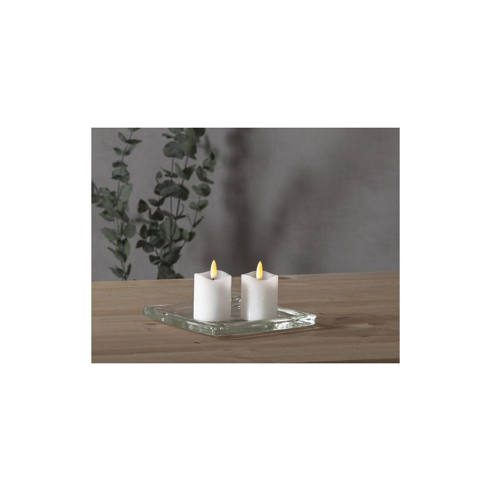 Produktbild för Blockljus STAR T LED Flamme 7,5cm vit