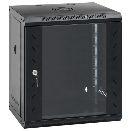 vidaXL 12U Nätverksskåp väggmonterat 19" IP20 53x40x60 mm