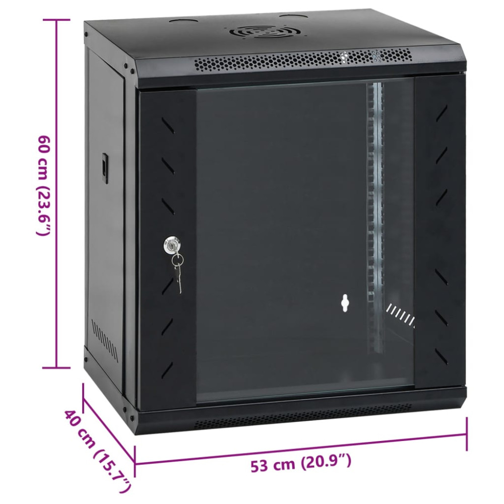 Produktbild för 12U Nätverksskåp väggmonterat 19" IP20 53x40x60 mm