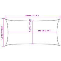 Produktbild för Solsegel 160 g/m² rektangulär ljusgrå 2x3,5 m HDPE