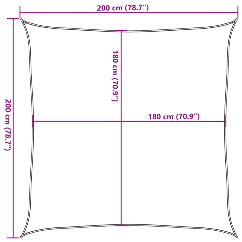 Produktbild för Solsegel 160 g/m² fyrkantig sand 2x2 m HDPE