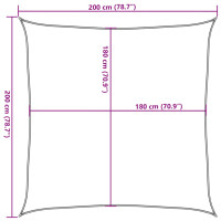 Produktbild för Solsegel 160 g/m² fyrkantig sand 2x2 m HDPE
