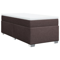 Produktbild för Ramsäng med madrass mörkbrun 90x200 cm tyg