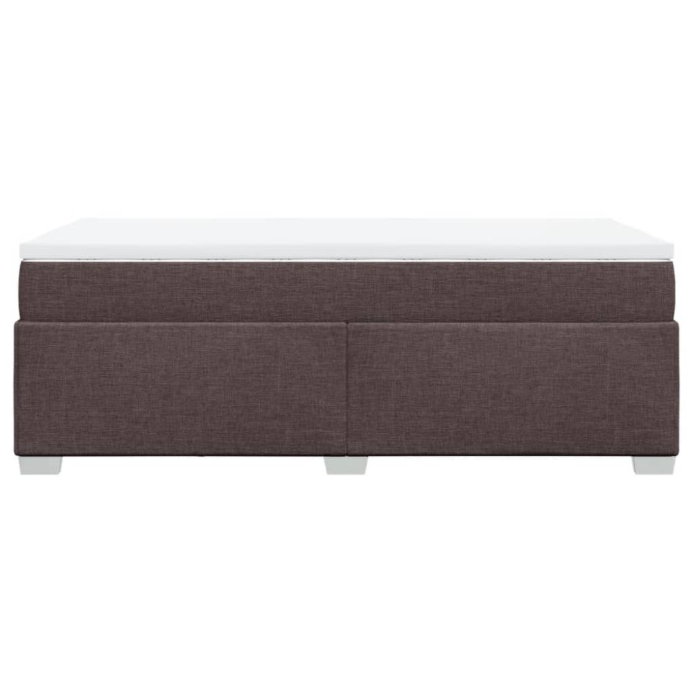 Produktbild för Ramsäng med madrass mörkbrun 90x200 cm tyg