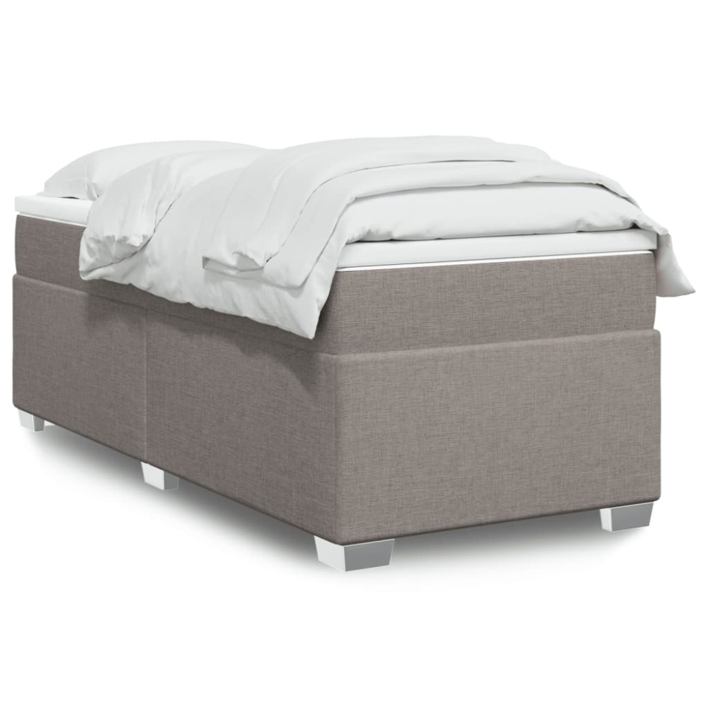Produktbild för Ramsäng med madrass taupe 100x200 cm tyg