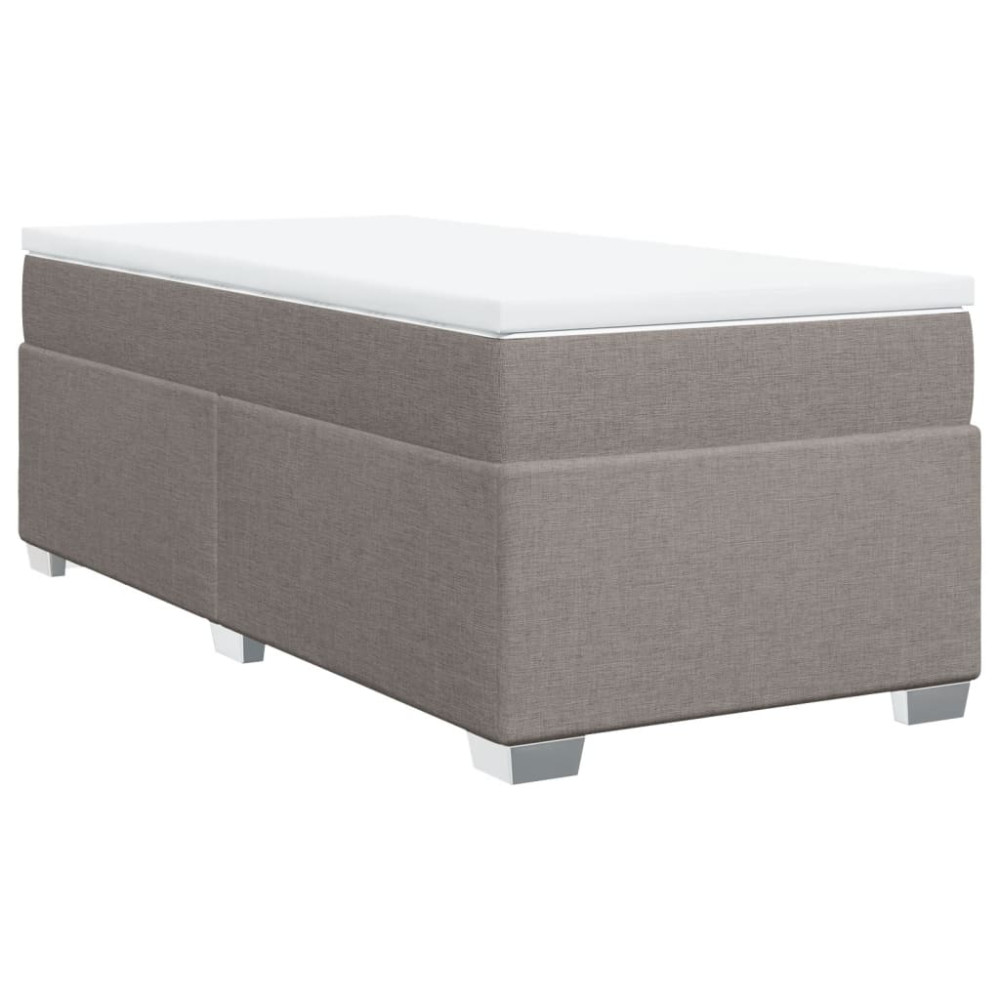 Produktbild för Ramsäng med madrass taupe 100x200 cm tyg